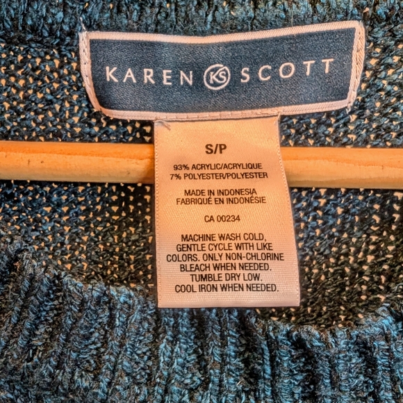 Karen Scott cable knit sweater Size SM - Picture 3 of 3